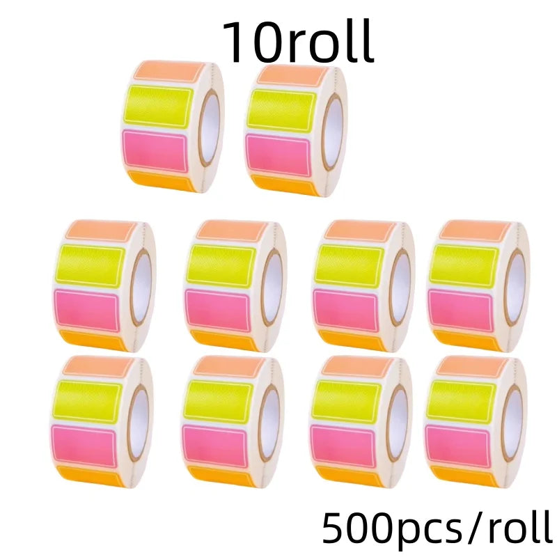 500 Color Coding Labels Stickers – Adhesive Rectangle Labels for Office & School