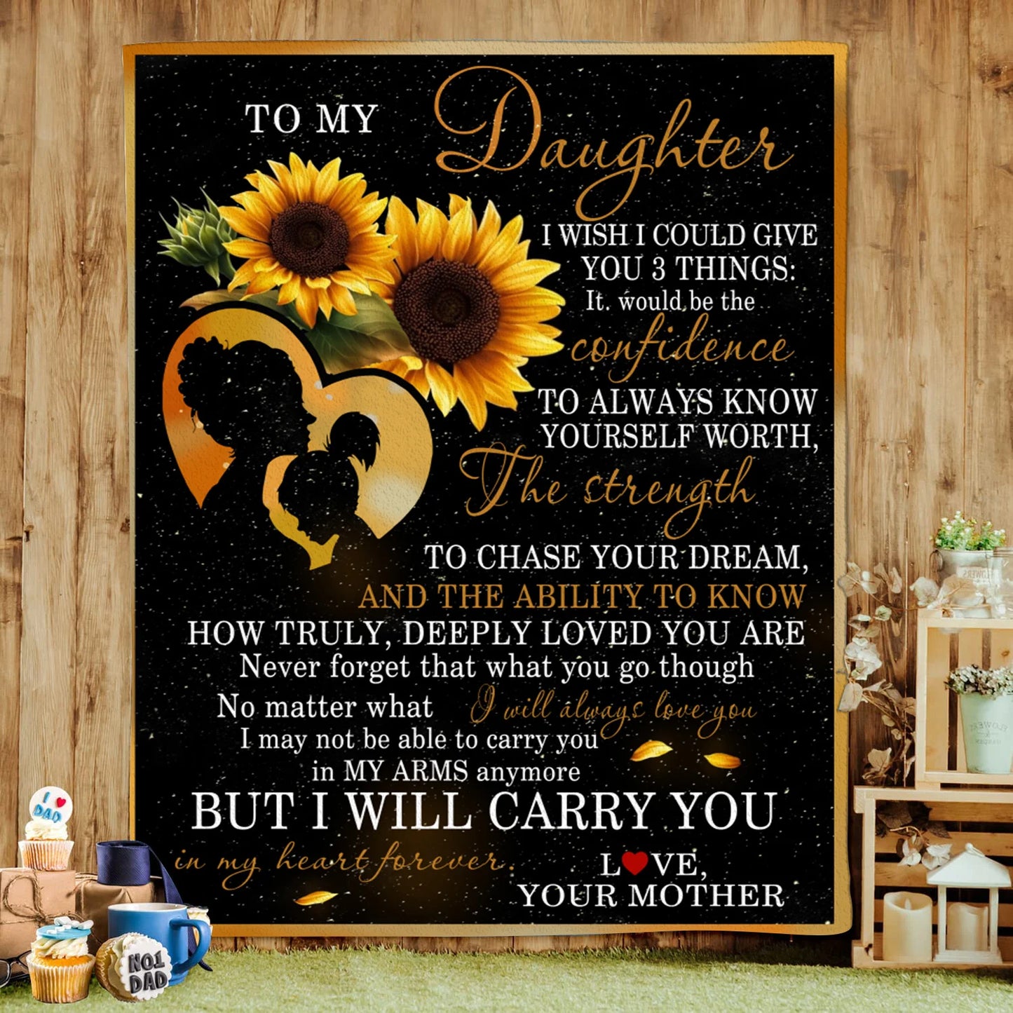 To My Daughter Sunflower Blanket – Heartfelt Mom-to-Daughter Gift