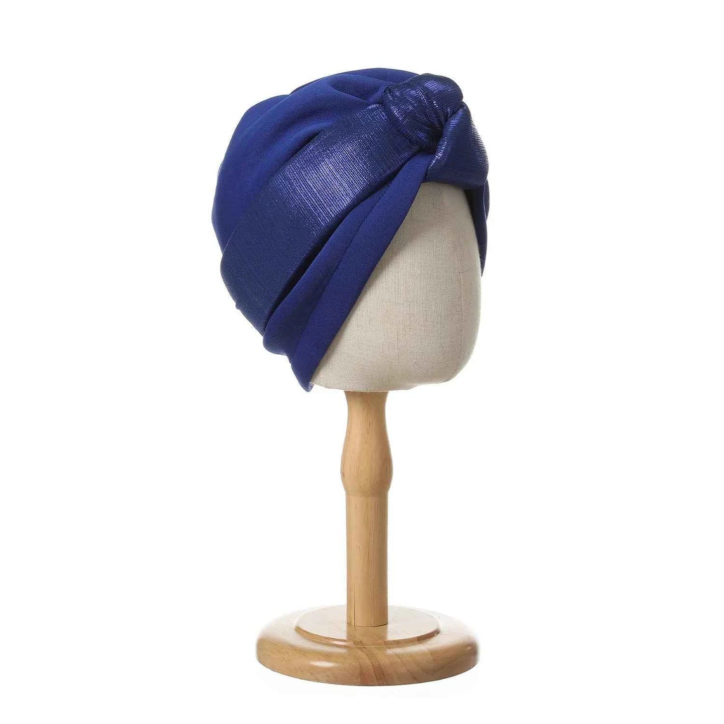 Women’s Bonnet Turban Cap – Folded Bud Headscarf with Lace Edge, Casual & Versatile Cross Hat