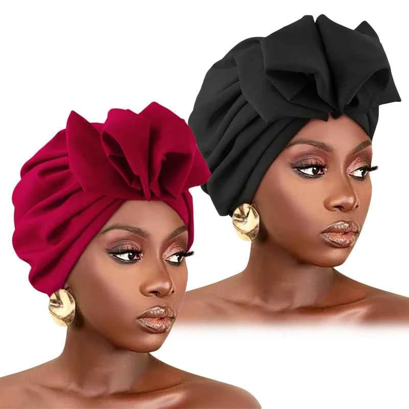 2psc New Muslim Women Turban Hat Hijab Bonnet Indian Cap Head Wrap Elastic Hair Bands Hat Beanie Ladies Girls Hair Accessories