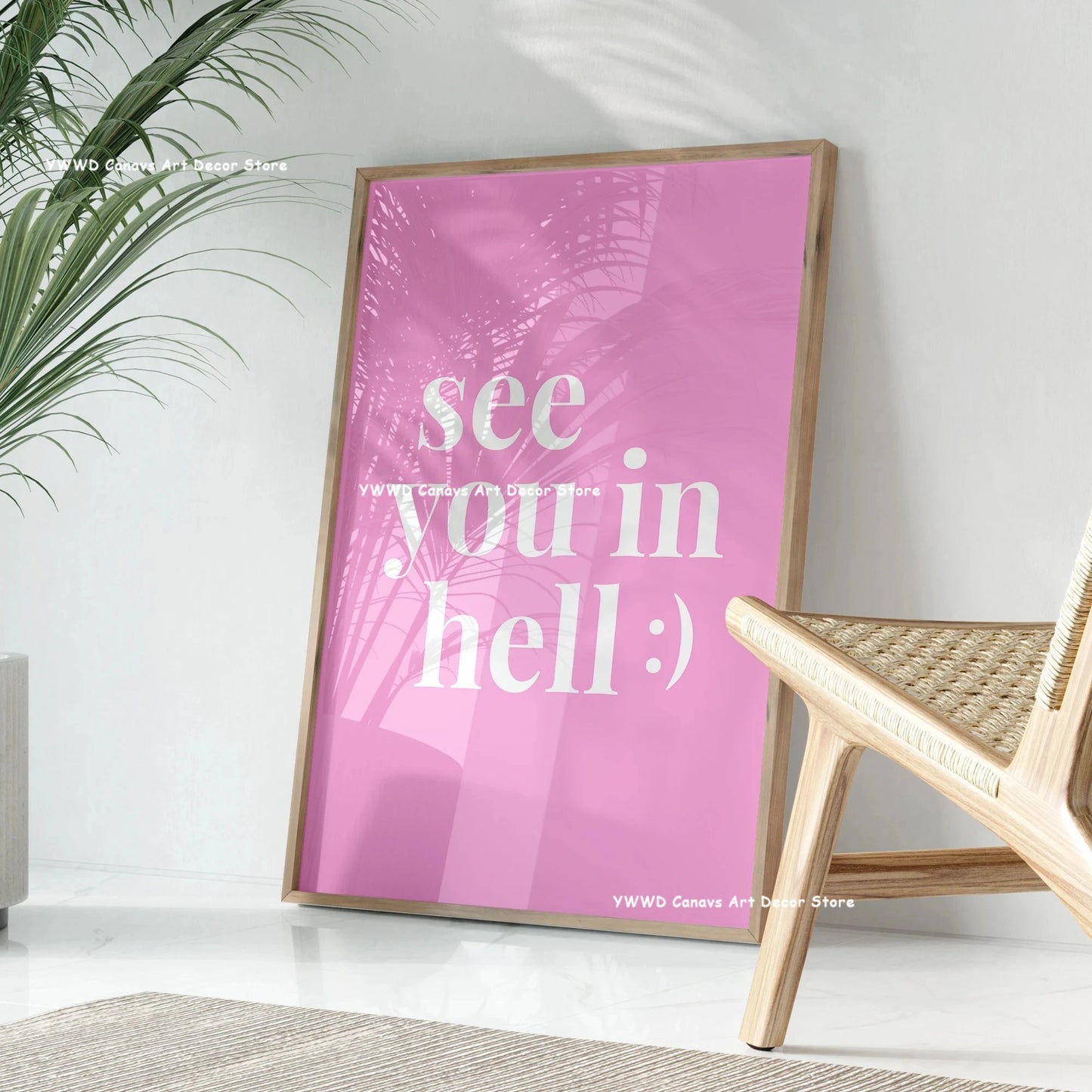 Yes, Girls, You Can Be Sure That Canvas Posters Take Care Groovy Typography Pink Aesthetics Wall Art Printing Modern Home Decor