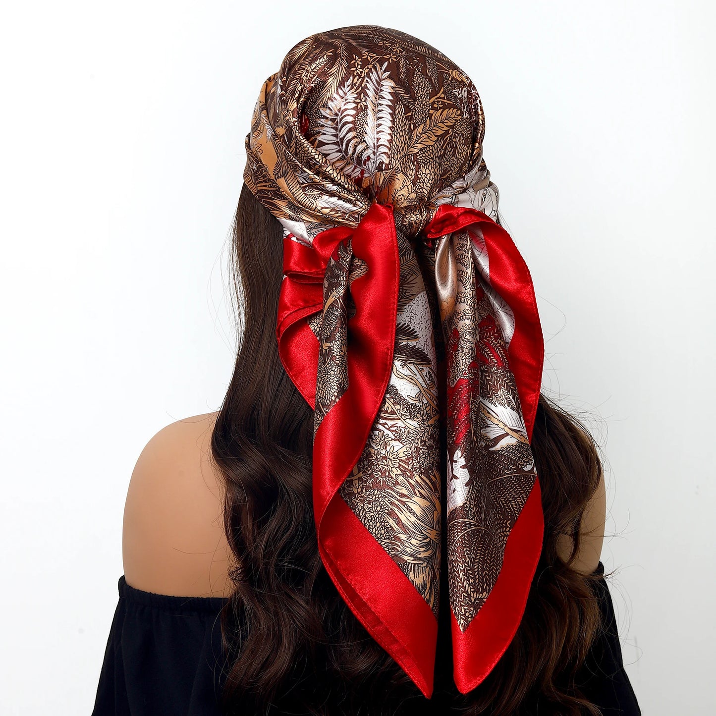 Luxury Brand Silk Scarf Fashion Foulard Satin Shawl Leopard 90*90cm Square Head Scarves Women Bandanna Pareo Headscarf