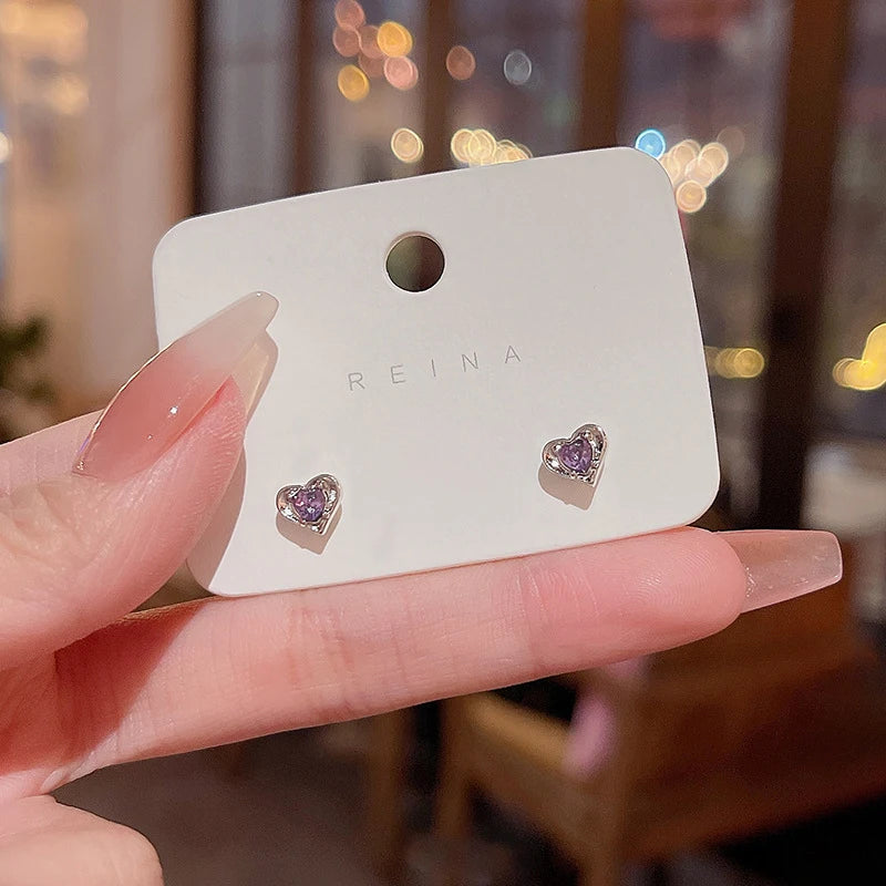 Purple Color Women Dangle Earrings Small Round Unusual Earrings Fashion Flower Butterfly Hanging earrings pendientes mujer