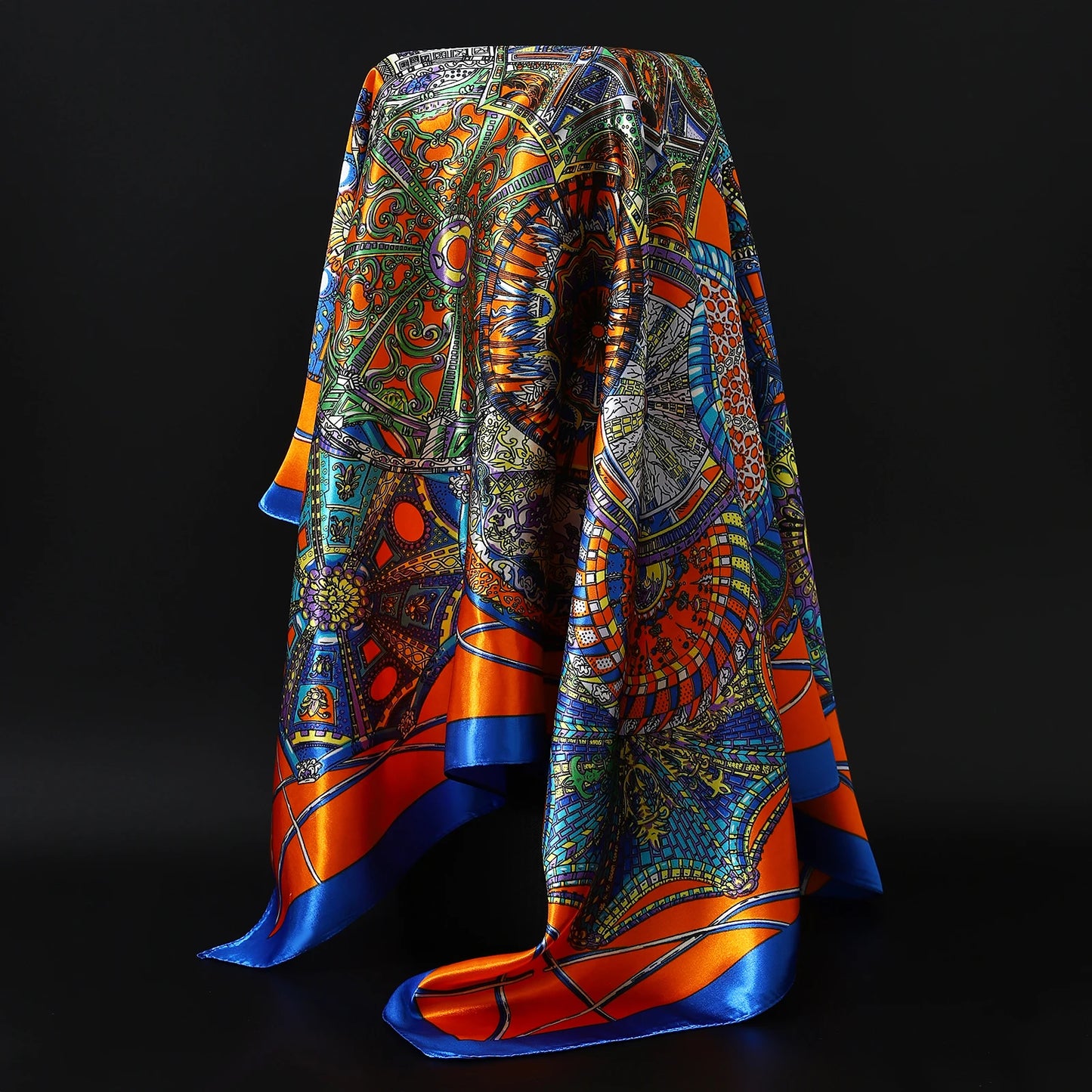 Popular Shawls Europe And America Fashion Bandannas New Print Sunscreen 90X90CM Kerchief Four Seasons Luxury Square Silk Scarves - NamafadStore