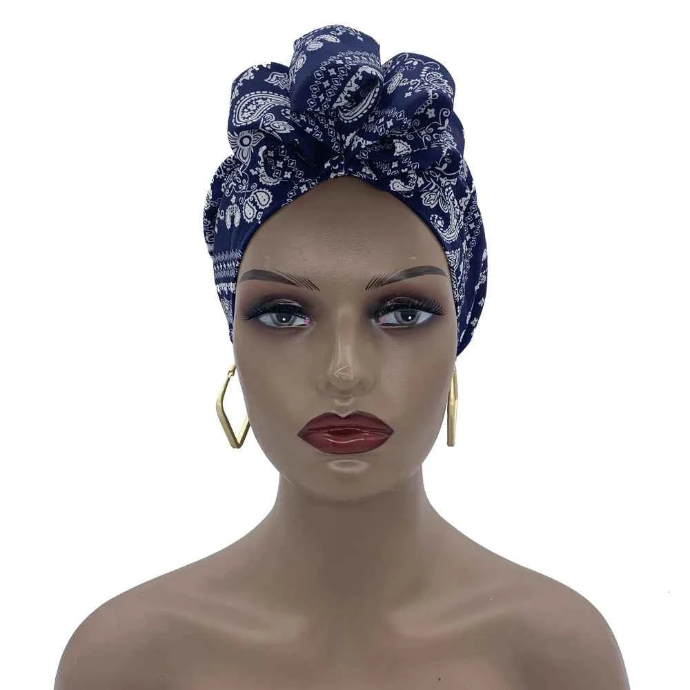 African Head Wrap – Elegant Retro Turban for Women’s Muslim Headscarf & Beanie Cap