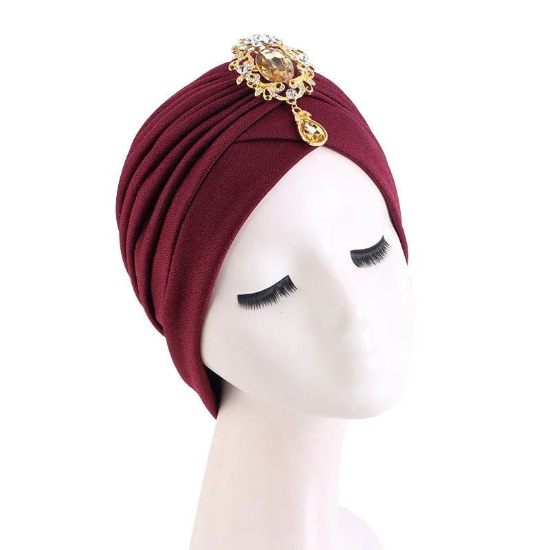 New African Women Print Turban Flower Beanies Bonnet Muslim Hijab Headscarf Hair Loss Head Wrap Bandanas Headband Turbante Mujer - NamafadStore