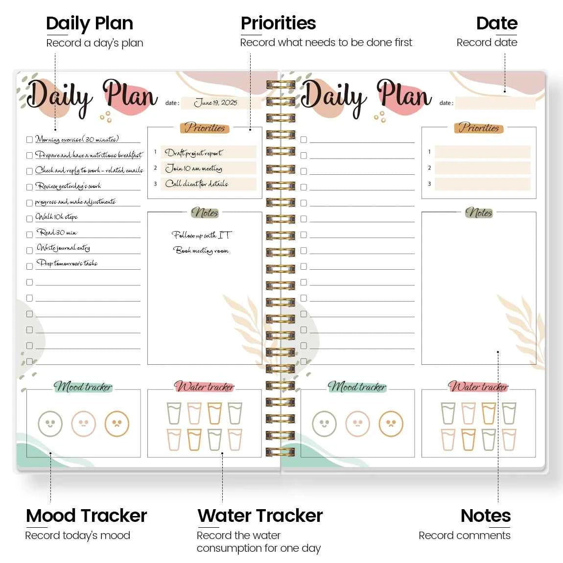 Daily Planner Undated To do List Task Notebook,Daily Planner 52 Sheets Tear Off Easily Organize Your Daily Tasks School Supplies