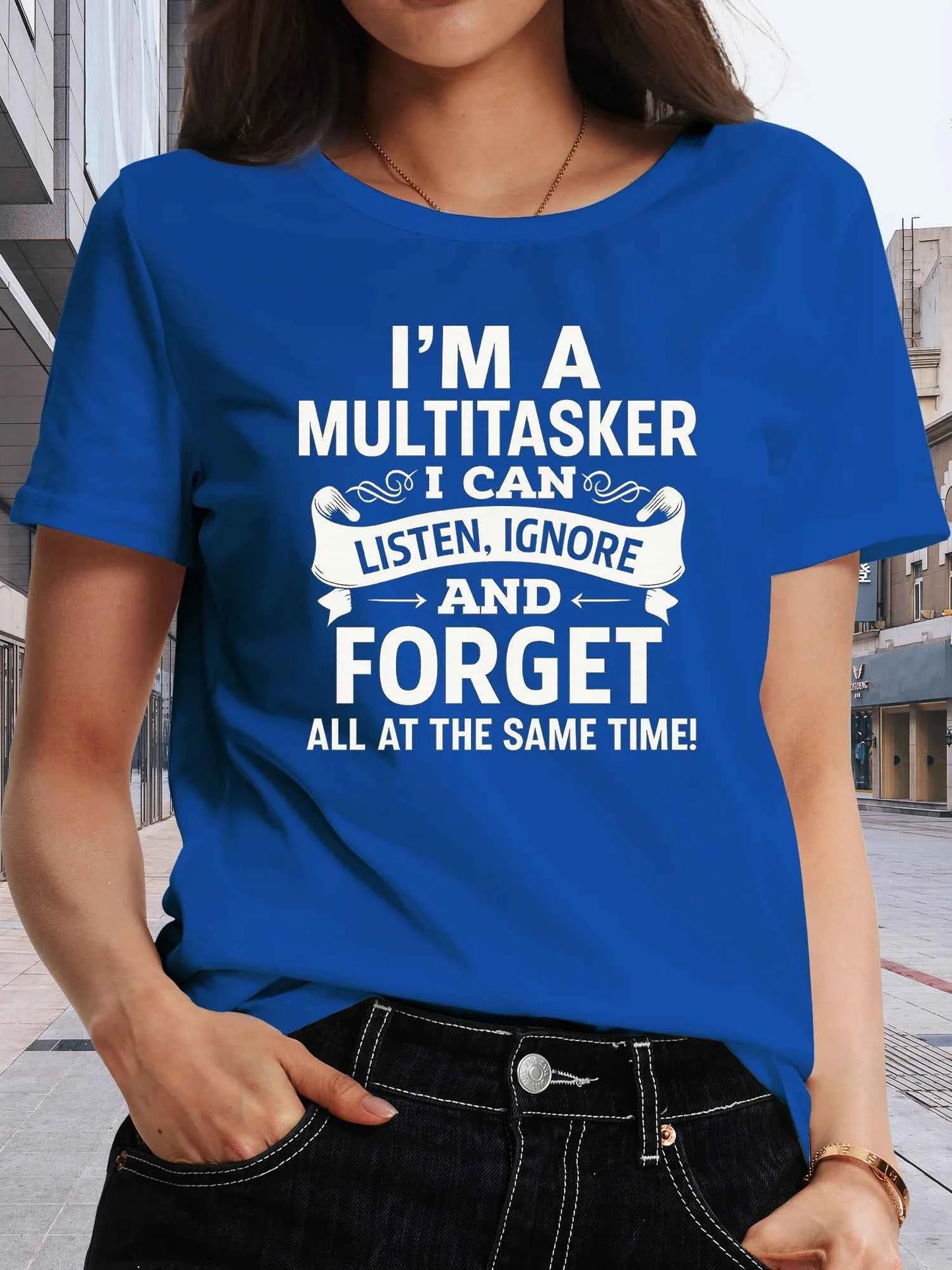 I'm A Multitasker Women's Tee, Funny Sarcastic Quote Black Top