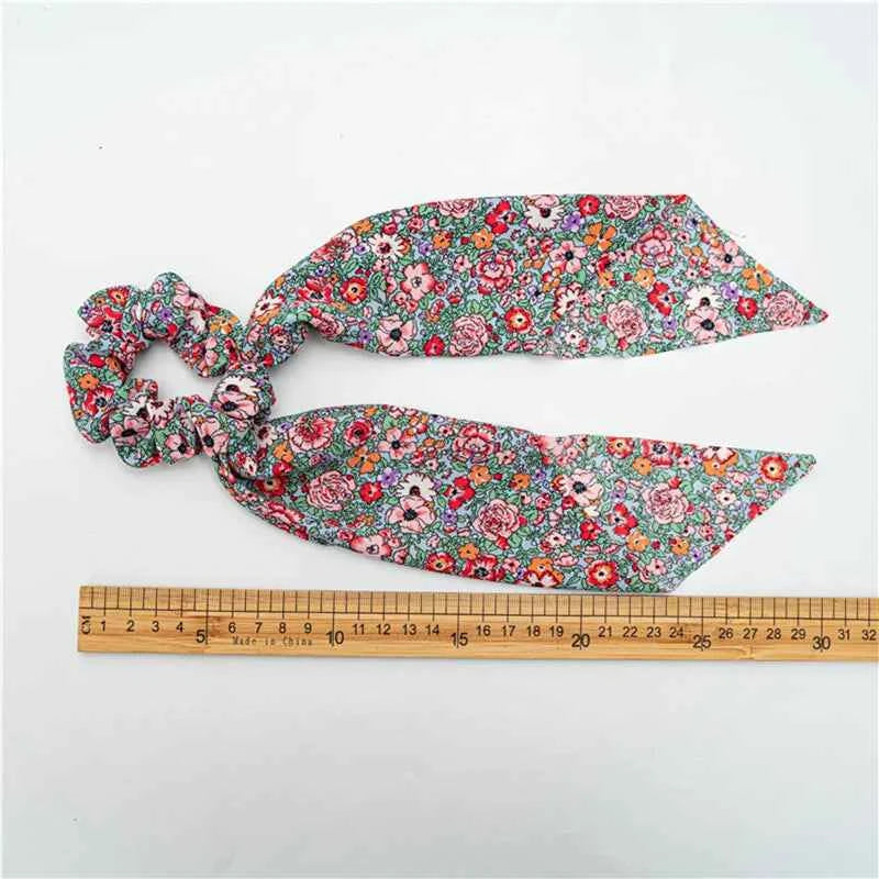 Fashion Dots Scrunchies Long Hair Rope Korean Hair Ties for Women Ponytail Scarf Sweet Elastic Hair Band Hair Accessories