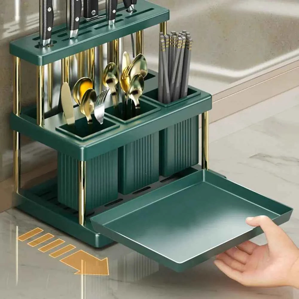 Durable Space Saving Kitchen Rack Stainless Steel Cutlery Chopstick Drainer Holder Large Capacity Cutlery Drying Rack