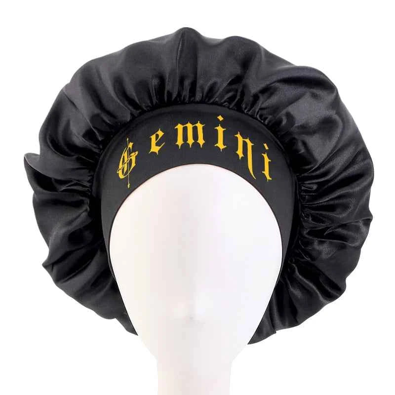 12 Constellation Sleeping Bonnet Wide Band Hair Protection for Daily Use Makeup Hair Care Headwrap Cover Headwear