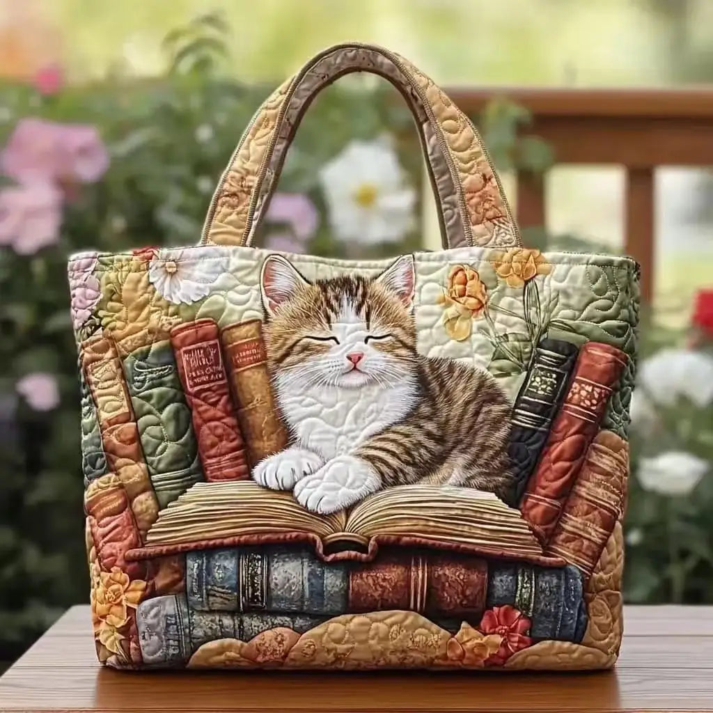 Quilted handbag 3D embroidered handbag large capacity canvas shoulder bag women's daily shopping bag fashionable travel handbag