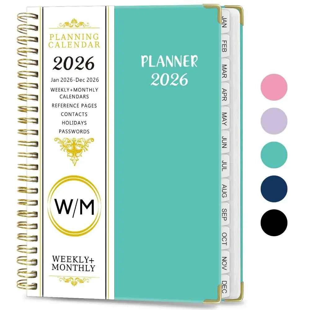 Yearly Schedule 2026 Planner Notebook Spiral Binding 365 Days Diary Office Work Planner 71 Sheet/142 Pages Plan Schedule
