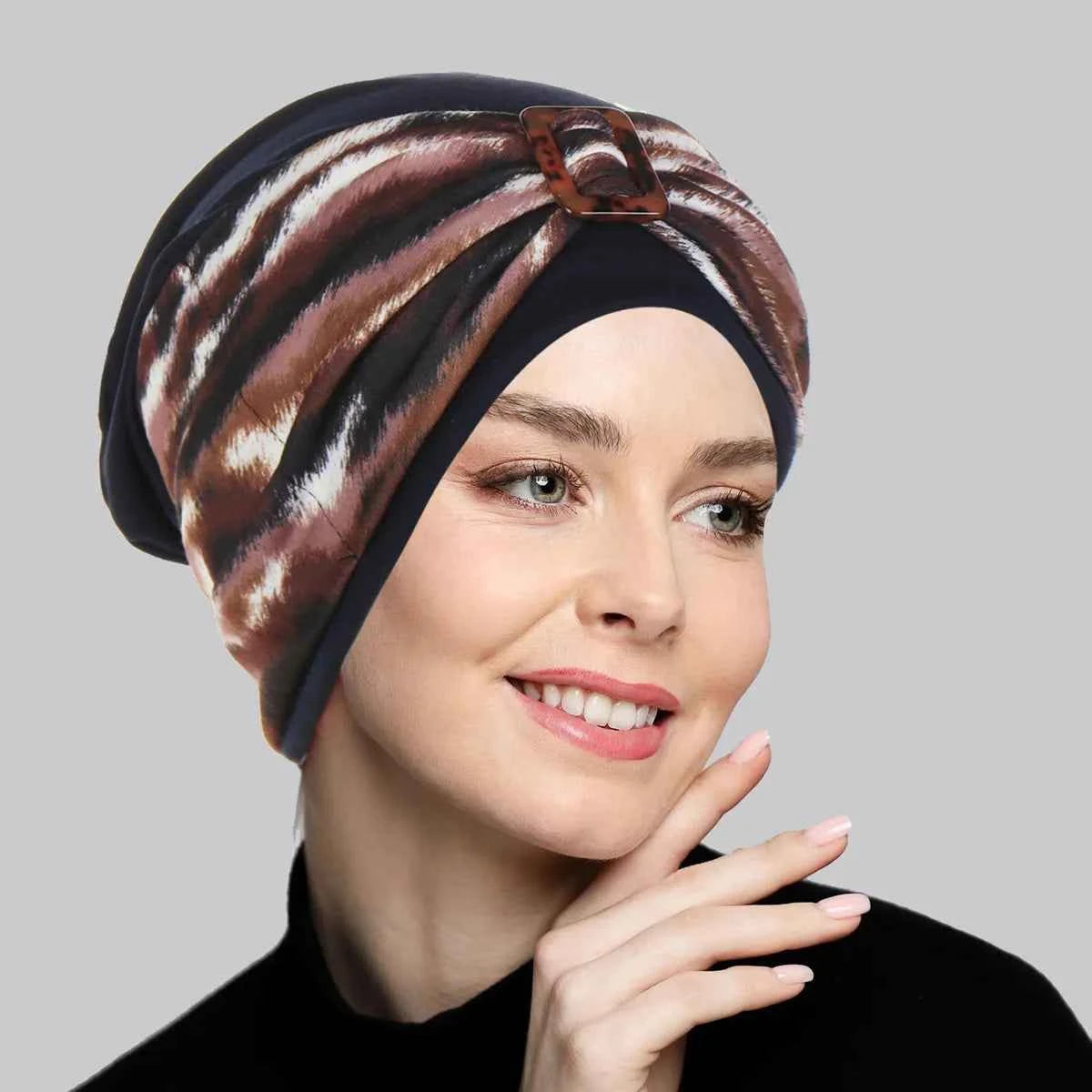 Women’s Twist Knot Turban Headscarf – Muslim Hijab Beanie, Chemo Cap & Hair Accessory