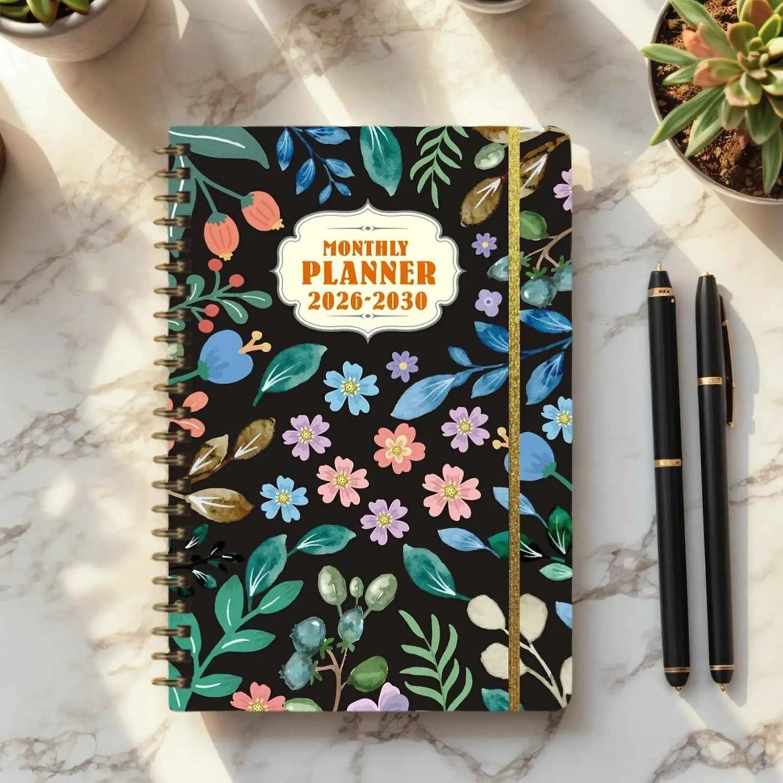 Coil Bound Monthly Planner 2026-2030 Long-Term Planning Datebooks Weekly And Monthly Planner For School Student Business