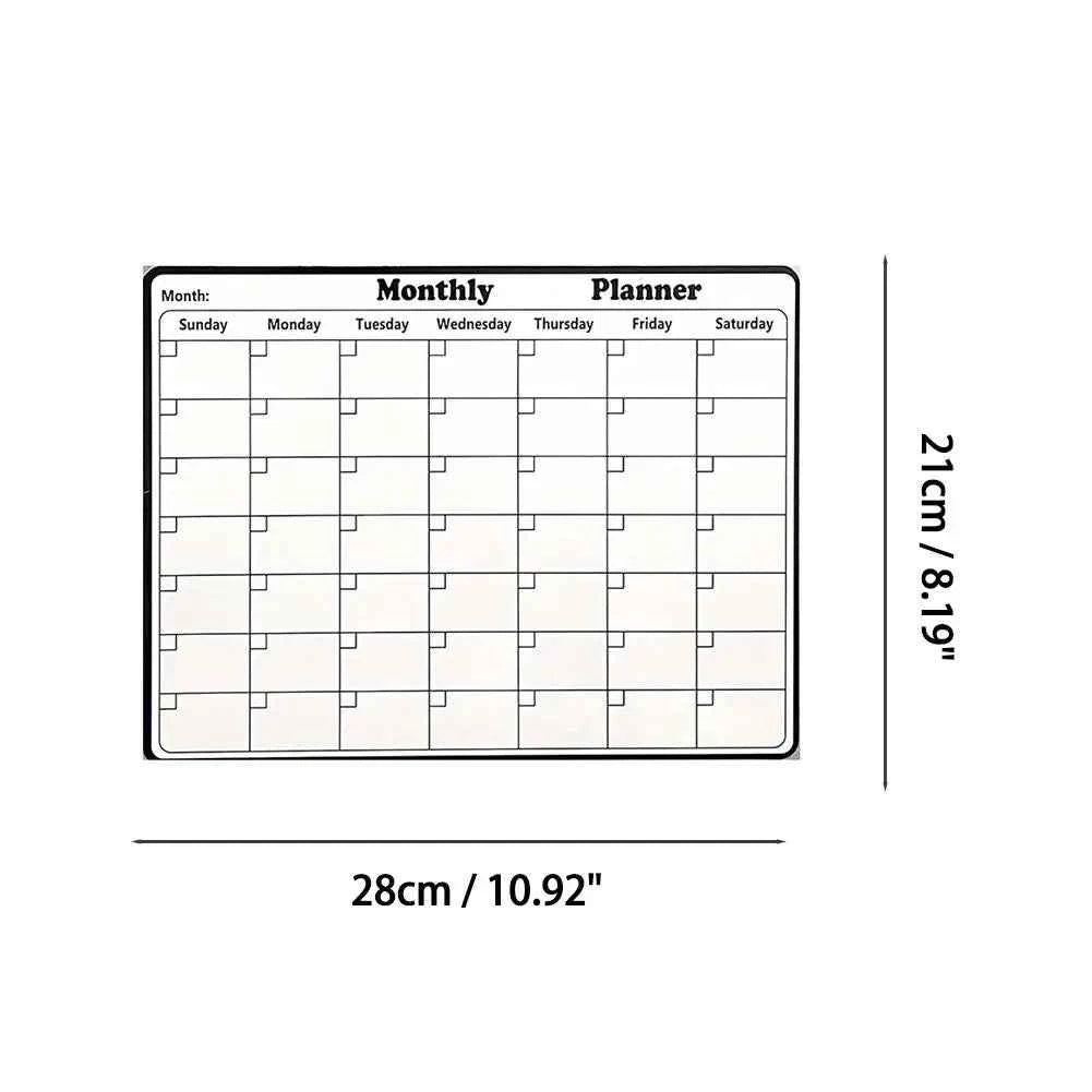 Magnetic Dry Erase Calendar Whiteboard Stickers with Weekly/Monthly Study Organizer Versatile Monthly Planner for Refrigerator