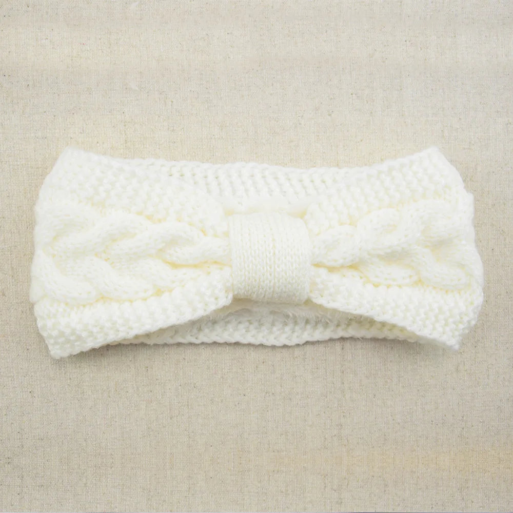 Winter Knitted Headbands for Women Warm Woolen Knitting Ear Warmer Cross Knot Turban Headwear Girls Hair Band Hair Accessories