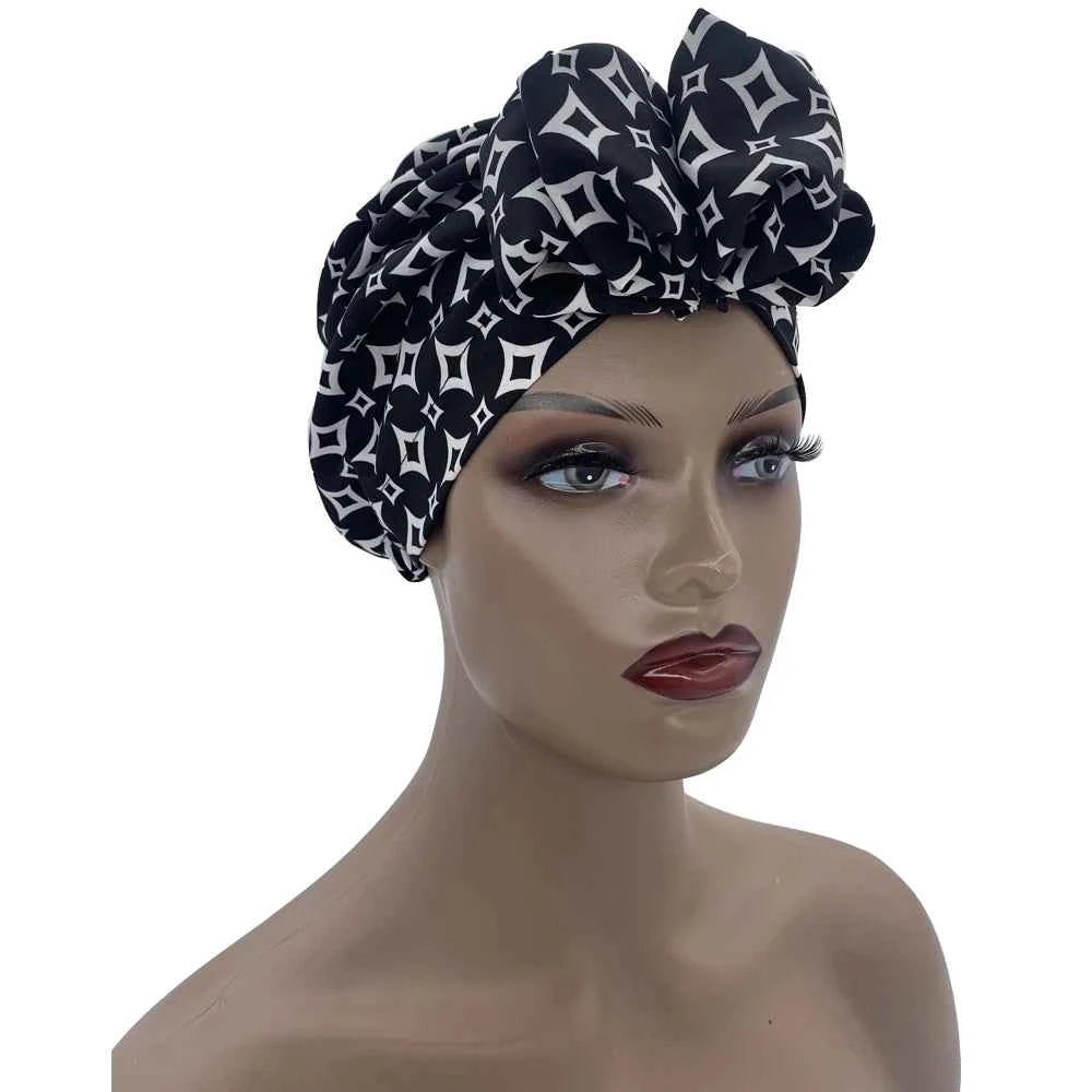 African Head Wrap – Elegant Retro Turban for Women’s Muslim Headscarf & Beanie Cap