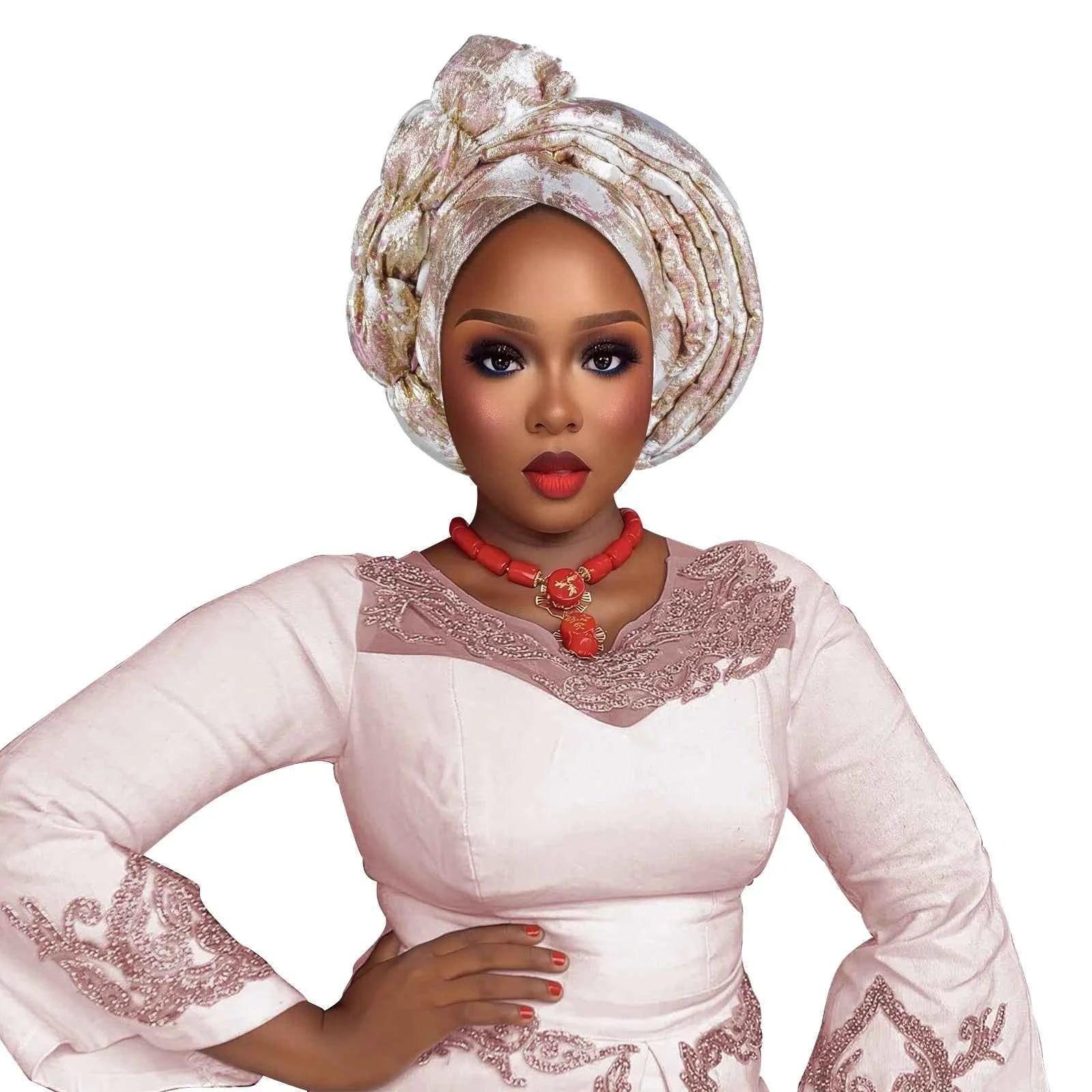 Fashion Women African Turban Cap Lady Head Wraps Nigeria Wedding Auto Gele Headtie Party Headgear Headwear Hat Outfits