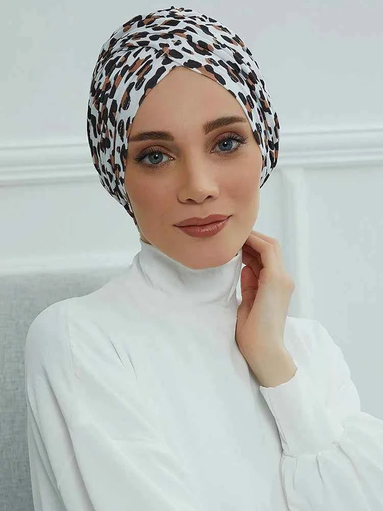 Floral Instant Muslim Turban Hijab for Women – Turkish Style Islamic Headwear Wrap Head Scarf Hair Accessories Hat
