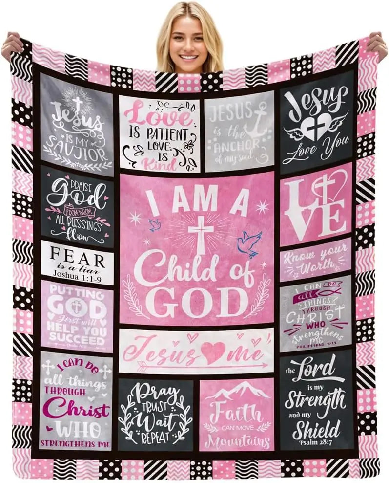 Child of God Christmas Blanket – Christian Faith Gift for Women & Godmother