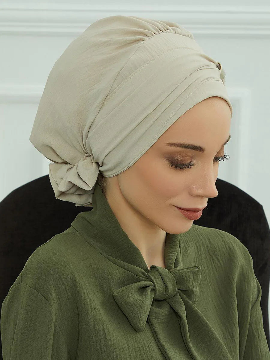 Muslim Solid Instant Turban Hat Hijab Women Caps Islamic Bandana Bonnet Fashion - NamafadStore