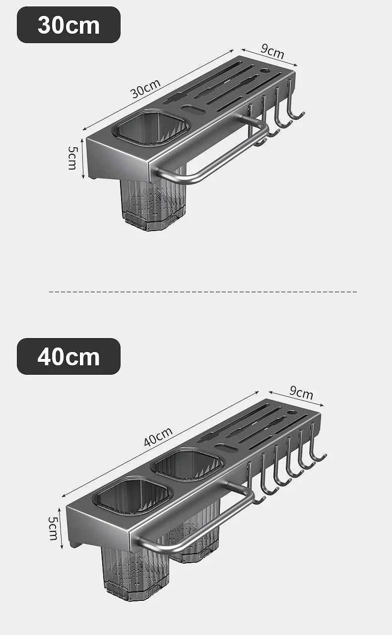 Wall-mounted knife rack for kitchen, multifunctional, no drilling required, knife and utensil holder, chopstick tube, integrated