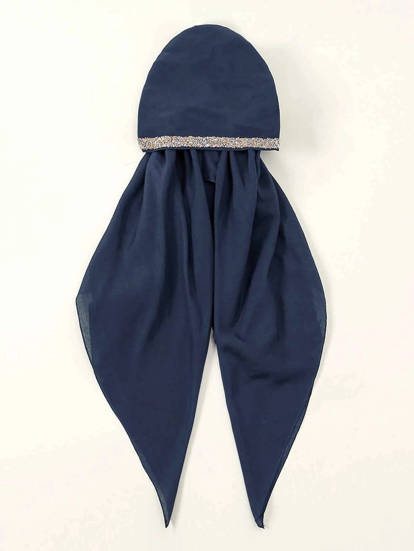 Instant Turban Scarf Muslim Women Hijab Senior Hot Fix Headband Soft Plain Elastic Bonnet Thin Breathable Night Cap Wraps