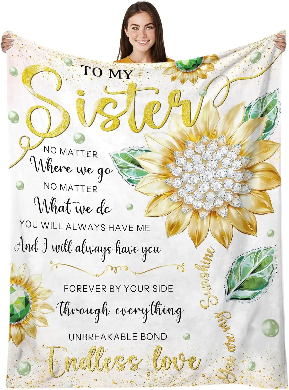 Sunflower Sister Gift Blanket – Birthday, Graduation & Mother’s Day