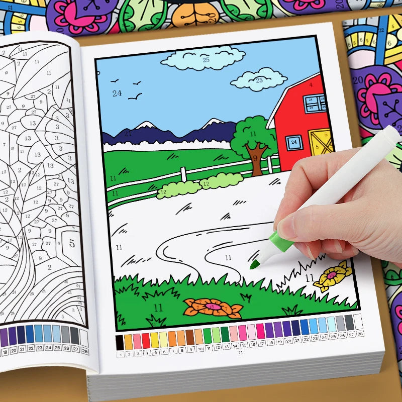 Stress Relief Color by Number Book for Adults – Mandala & Botanical