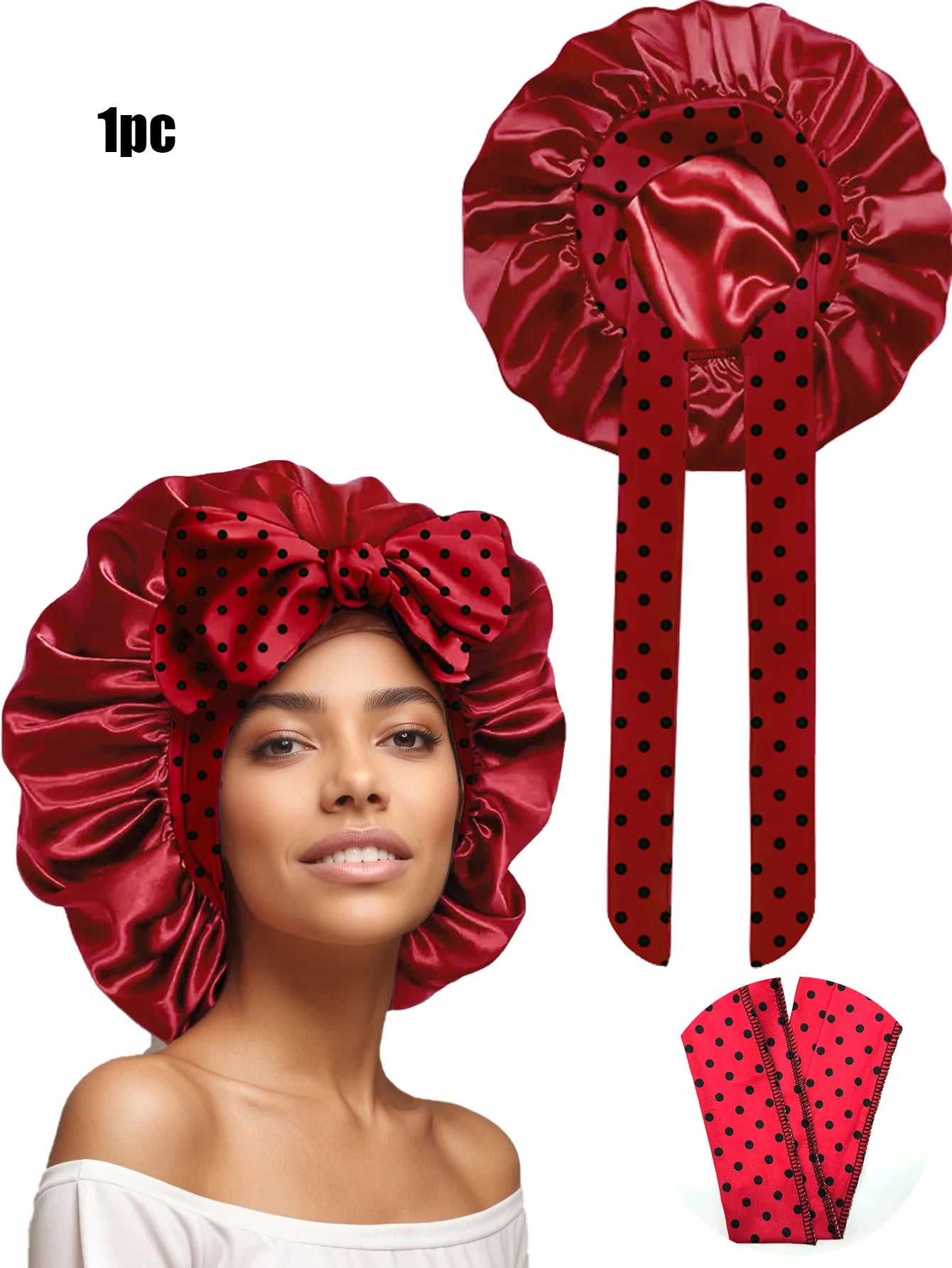 Popular New Summer New Large Streamer Shower Cap Hat Women's Daily Commuting Nightcap Adult Hat Sun Protection Cap