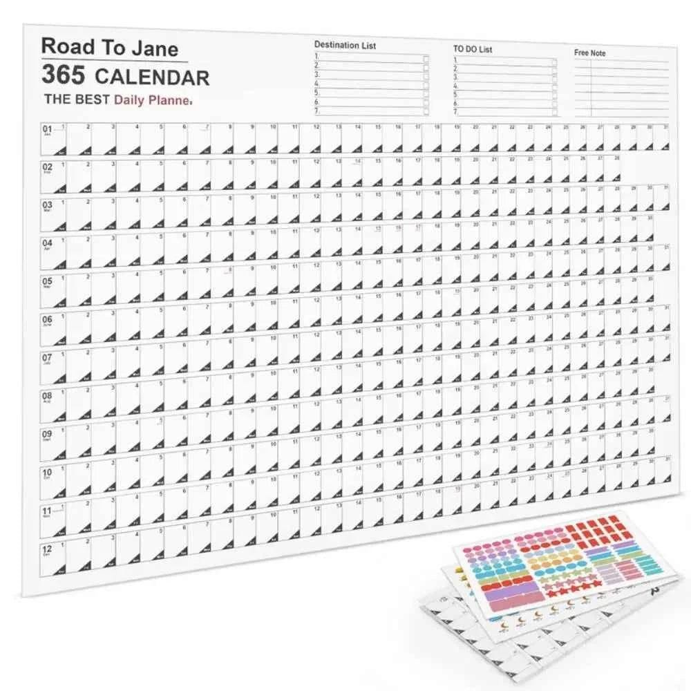 Large 2025 Schedules Calendar Planner Monthly Paper Weekly Planning Notepad Notebook Agenda Wall Calendar 365 Day Plan Hanging