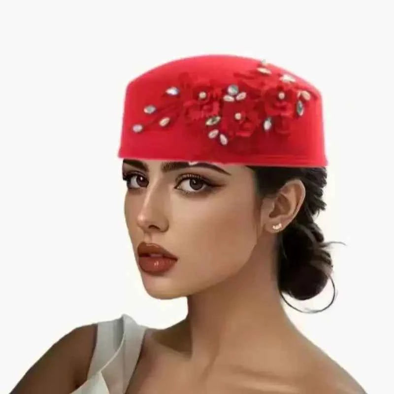 Fashion Summer Autumn African Turban Hat for Women Church with Flower Soft Caps for Party Casual Head Wrap African Headtie