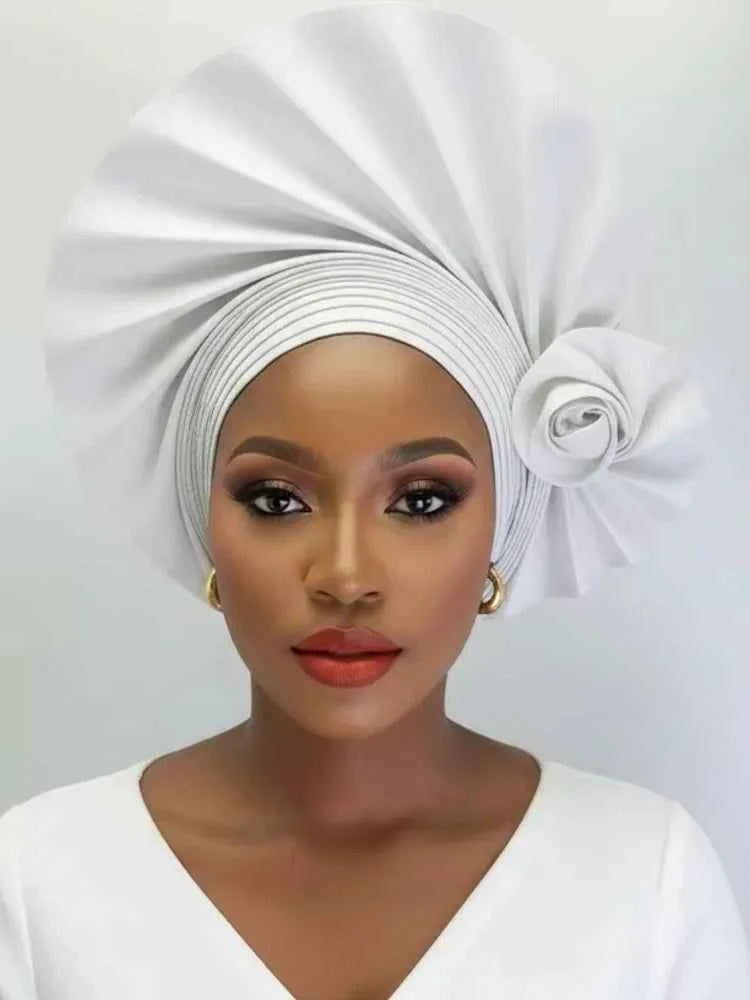 New African Headtie Turban – Auto Gele Head Wrap for Women’s Weddings & Parties