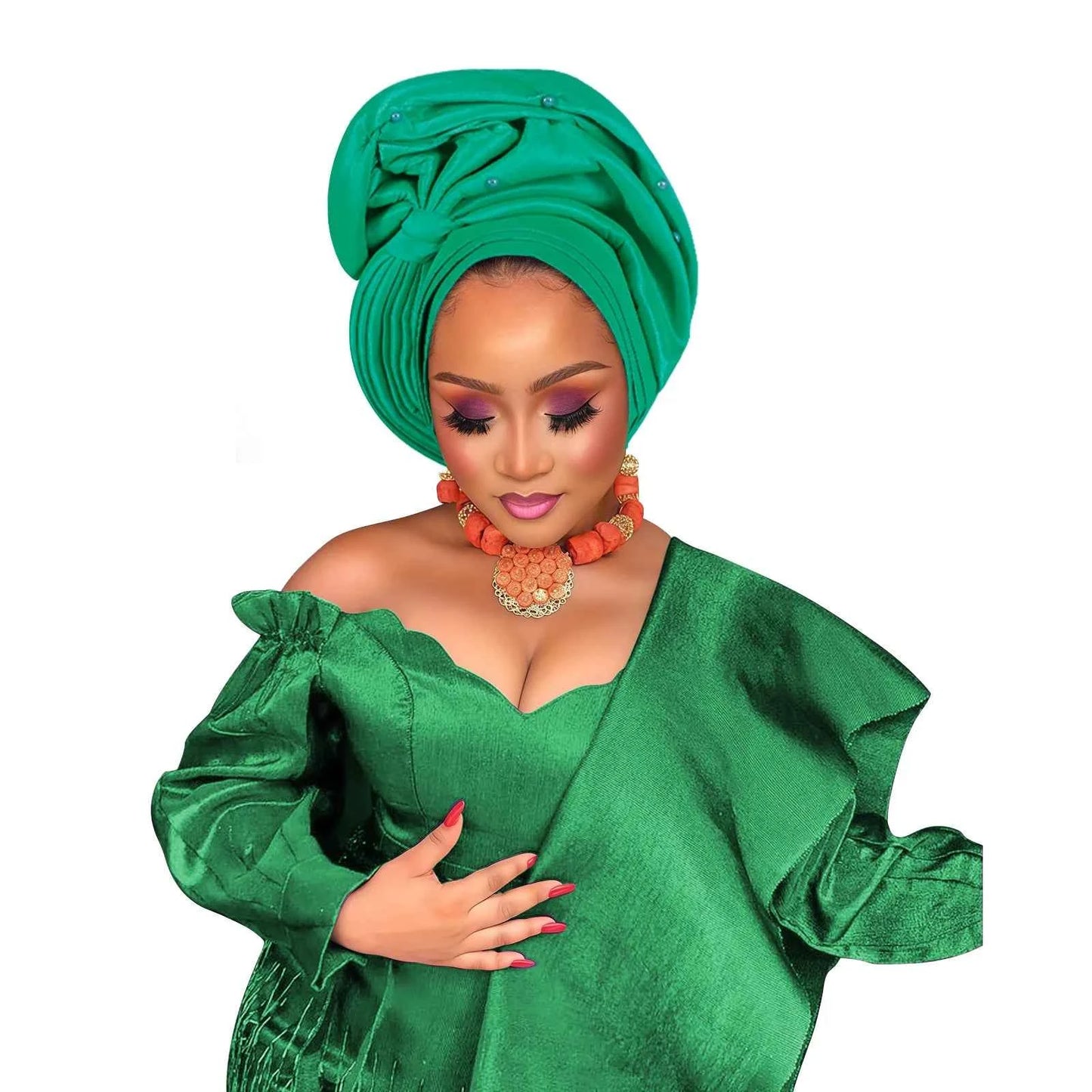 Nigeria Wedding Geles Shiny Turban Cap for Women Muslim Hijab Bonnet Head Wrap African Autogele Headties Already Made Headpiece