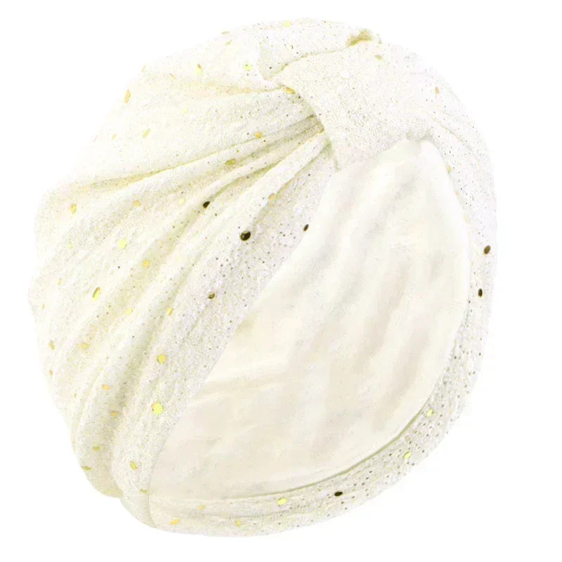 Women Sequin Knotted Turban Indian Hat Muslim Hijab Beanie Bonnet Hair Loss Headscarf Chemo Cap Headwear Bandanas Turbante Mujer - NamafadStore