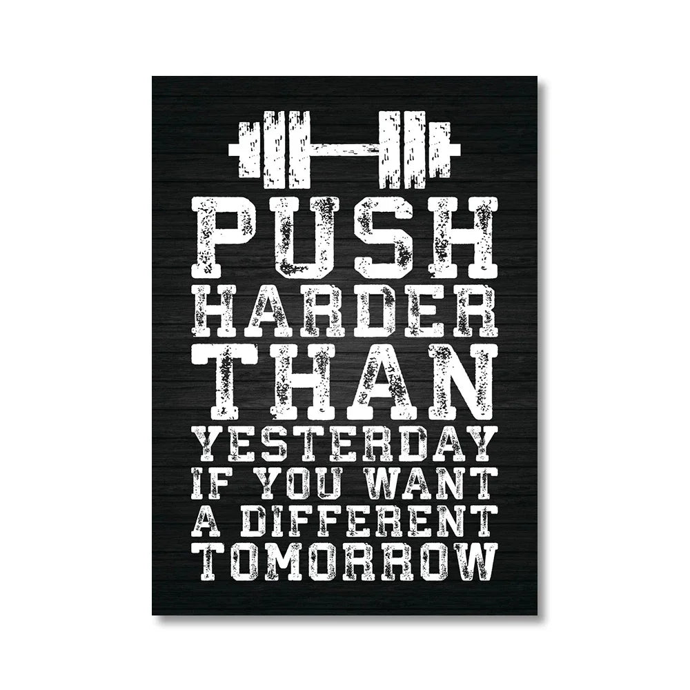 Office Decor Exercise Motivational Quote Minimalist Wall Art Print Canvas Painting Posters for Living Room Modern Home Decor