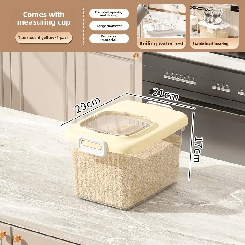 Kitchen Storage Box Rice Barrel Sealed Moisture Proof Bug Resistant Flour Tank Grain Storage Container Home Organization Bin