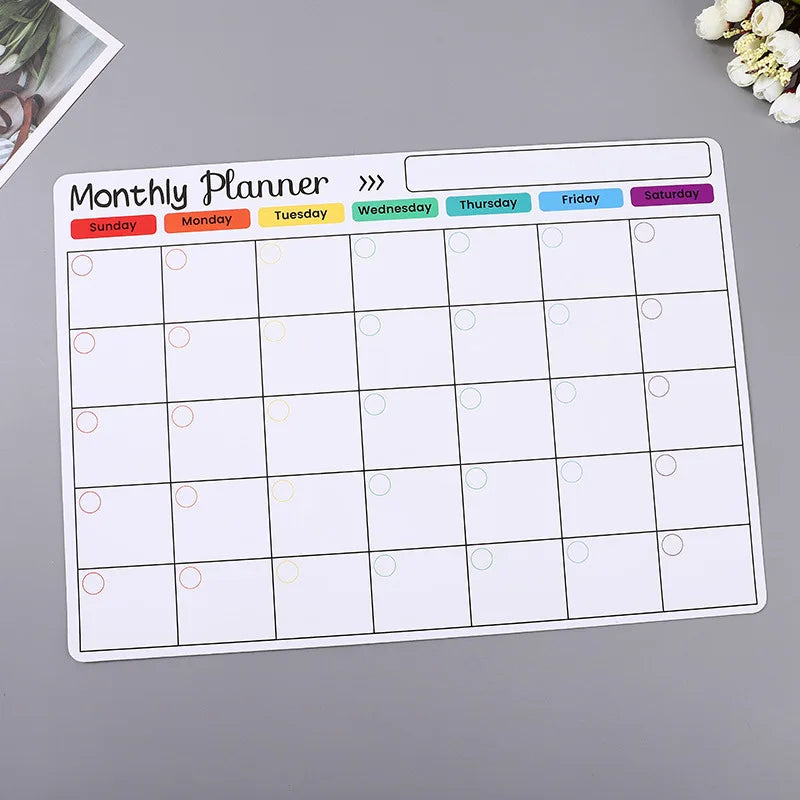 Magnetic Fridge Calendar – Monthly & Weekly Dry Erase Planner Whiteboard