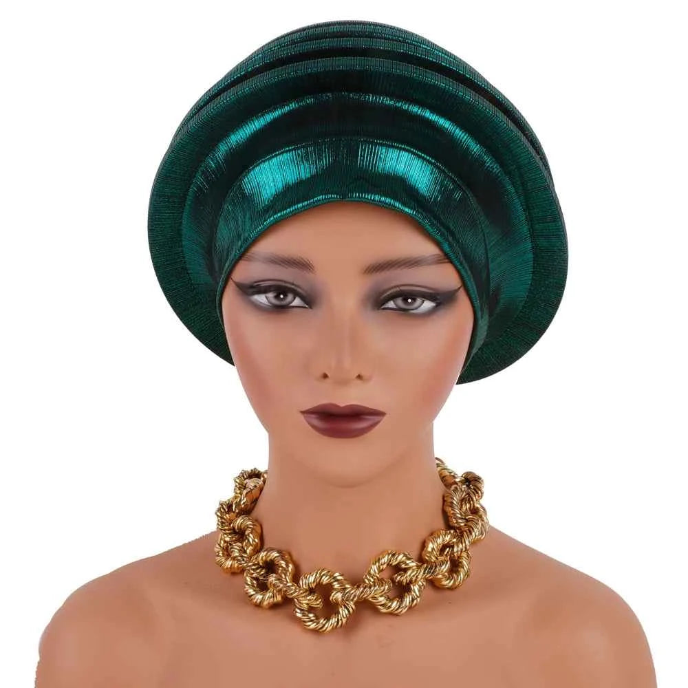 2024 Elegant Spiral Beret for Women Afrcian Lady Head Wraps Female Berets Turban Nigeria Headpiece Wedding Party Gele