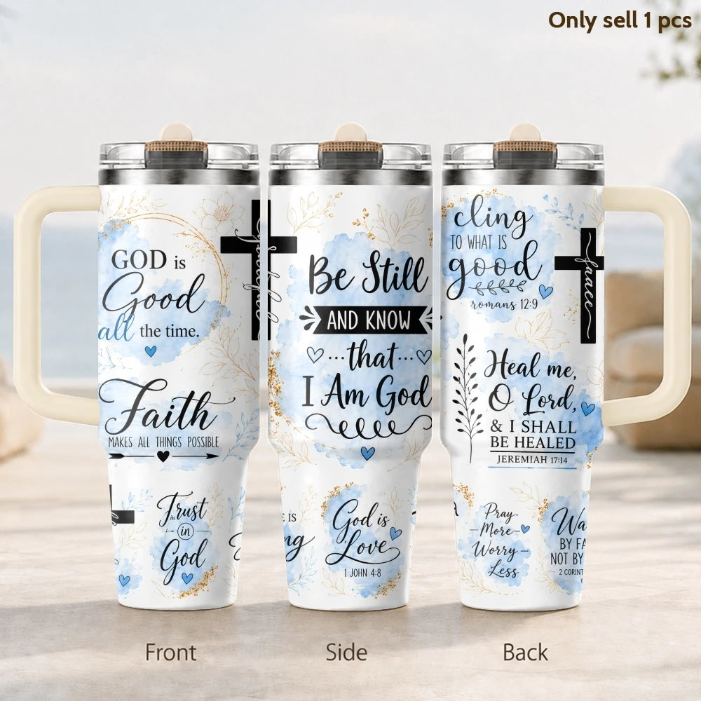 40oz Faith Affirmations Tumbler – Christian Insulated Stainless Steel Travel Mug