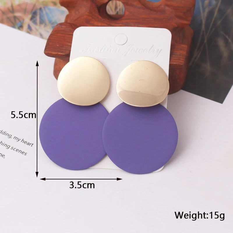 Purple Color Women Dangle Earrings Small Round Unusual Earrings Fashion Flower Butterfly Hanging earrings pendientes mujer