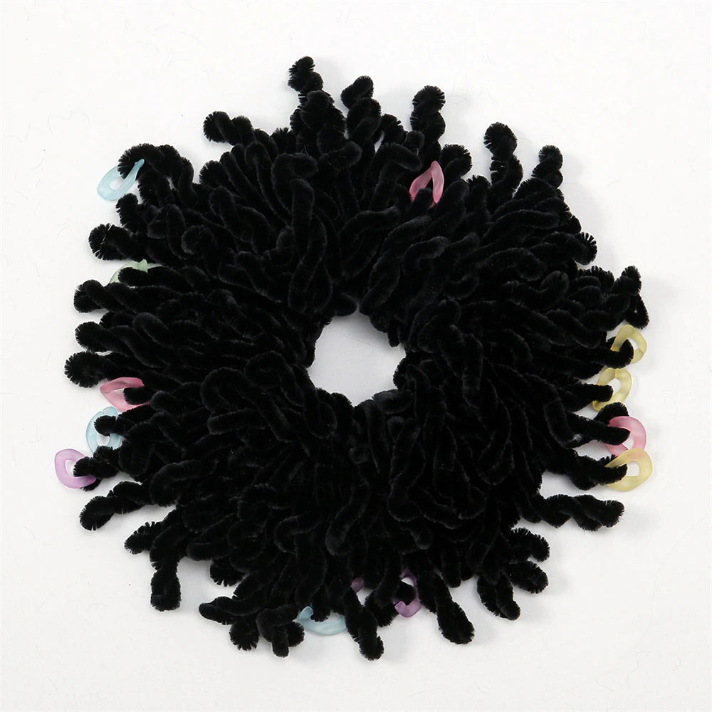 Muslim Women Fashion Scrunchies Velvet Elastic Hair Bands Hair Ring Tie Bun Clip Large Size Knitting Hair Ponytail Bun Holder - NamafadStore