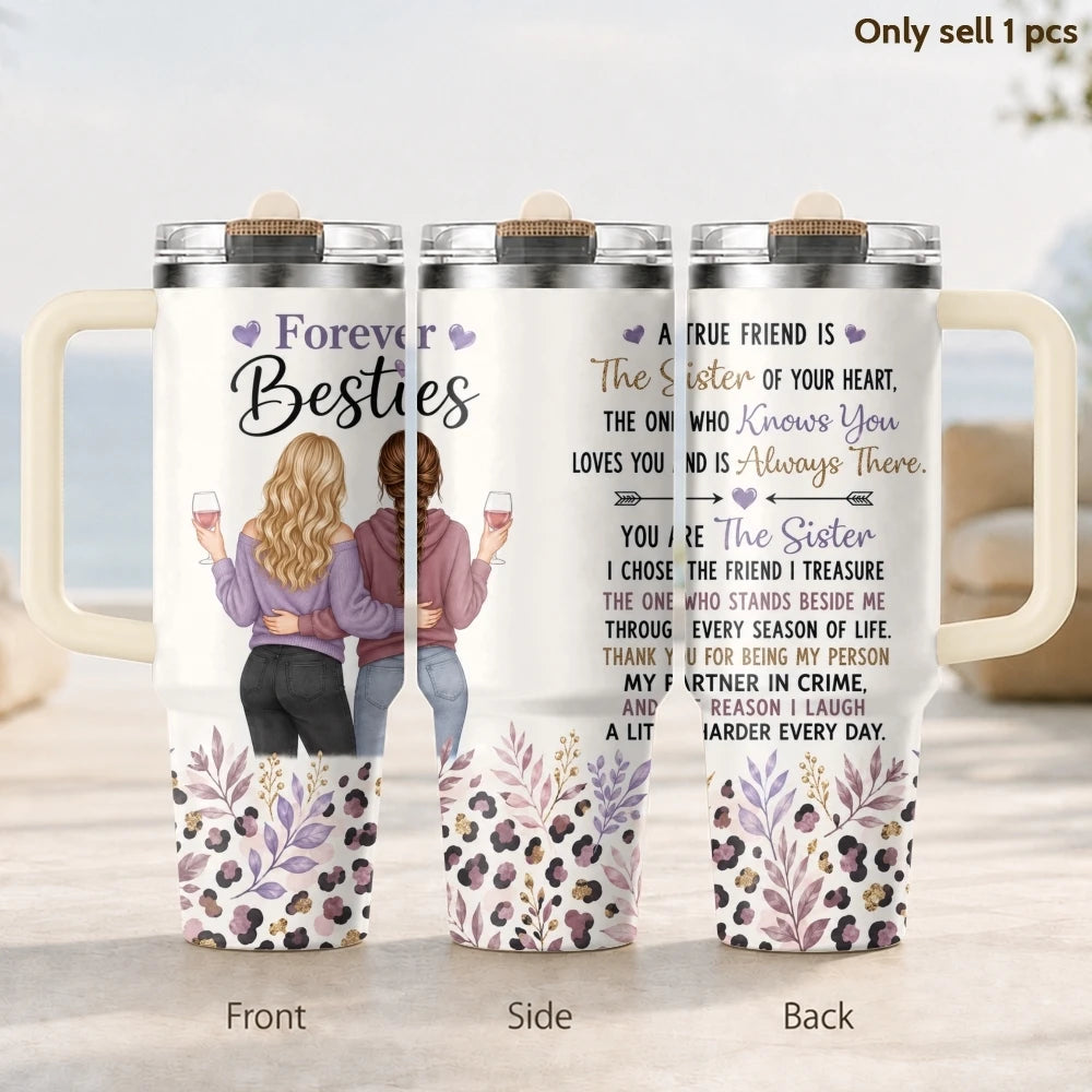 40oz Best Friend Tumbler – Insulated Stainless Steel Travel Mug with Straw