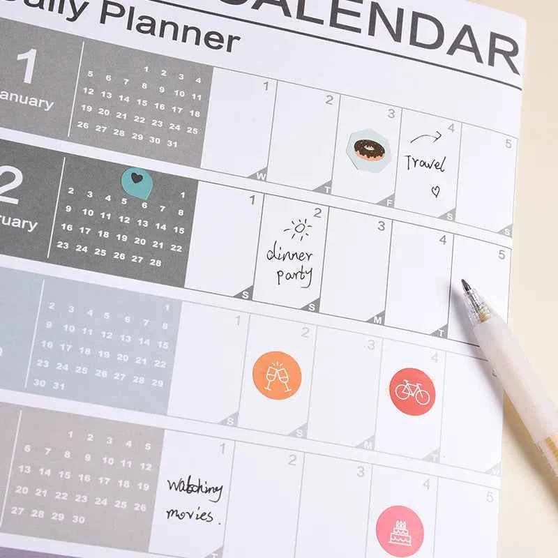 2026 Calendar Planner Sheet Large Wall Calendar Kawaii To Do List Planner Target List Schedule Organizer School Office Supplies