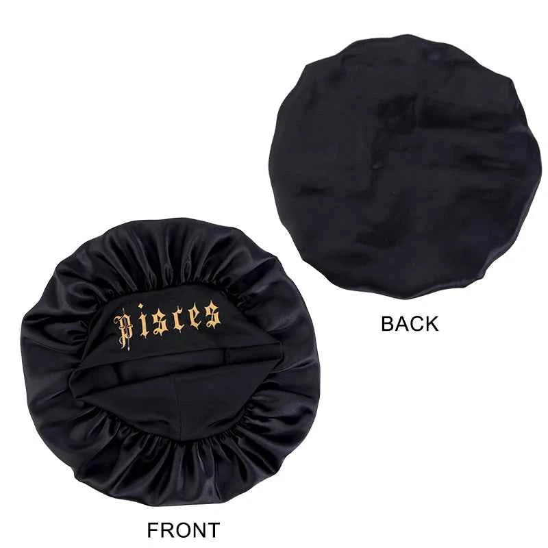 12 Constellation Sleeping Bonnet Wide Band Hair Protection for Daily Use Makeup Hair Care Headwrap Cover Headwear