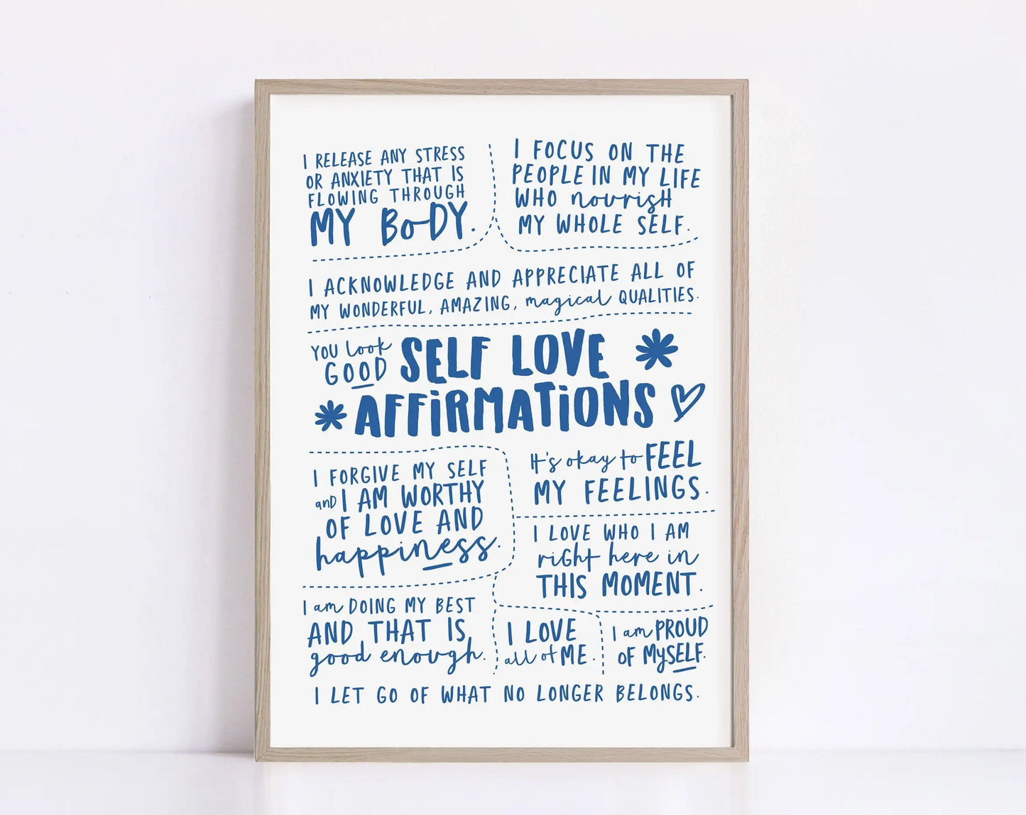 Trendy Minimalist Daily Affirmation Poster Printable Inspirational Wall Art Office Decor Self Love Catchphrases Canvas Painting