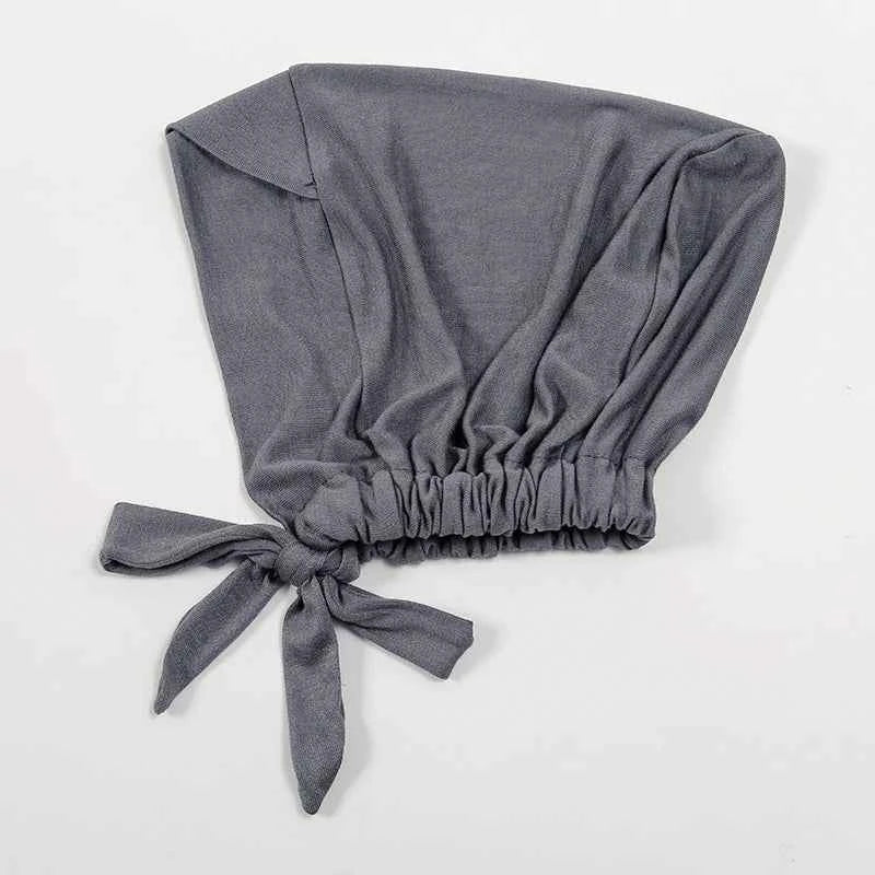 Fashion Cotton Jersey Forehead Cross Inner Hijab Cap Underscarf Tie Back Adjustable Muslim Under Scarf Women Inner Hijab Band