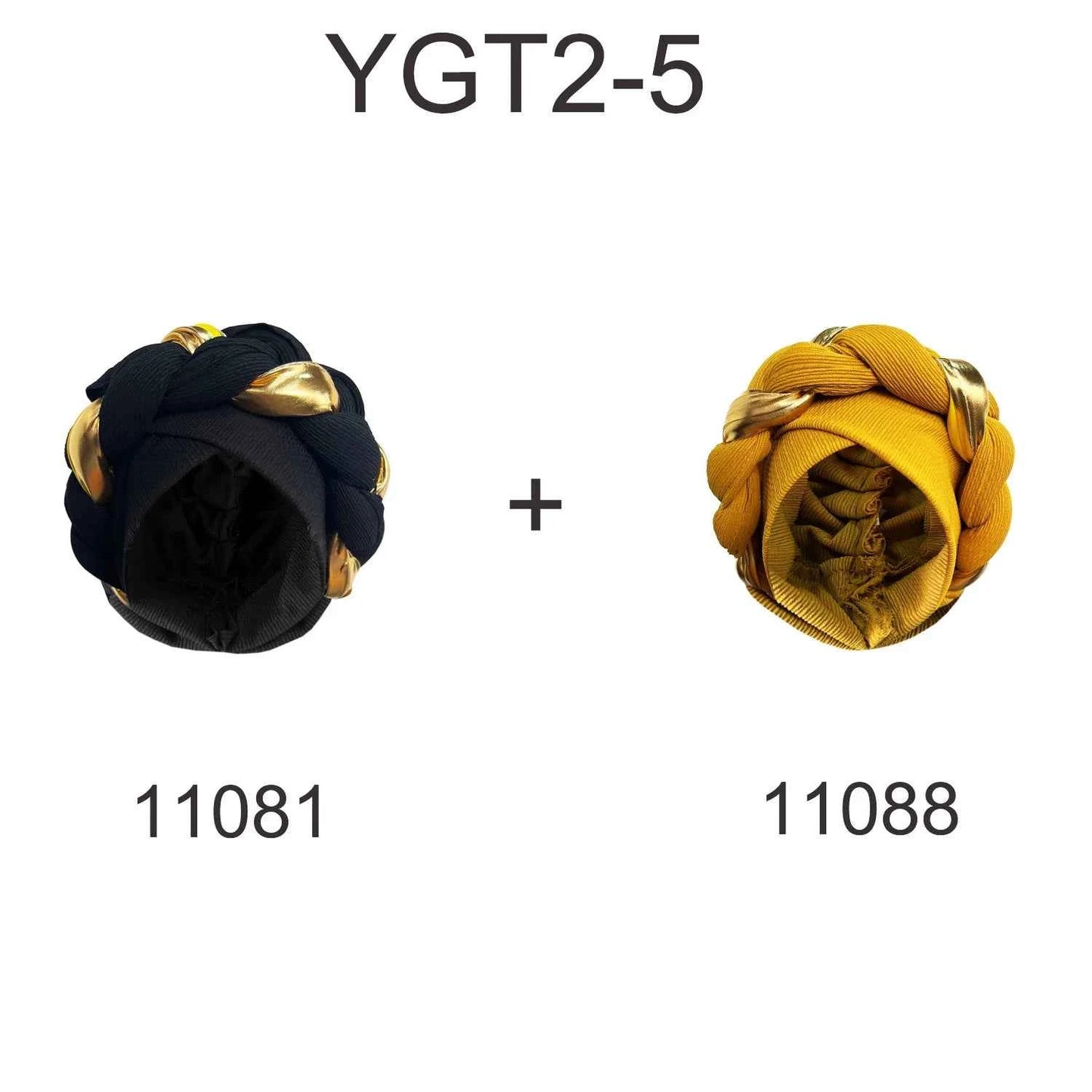 2Pcs Set African Headtie Big Braid Turban Cap For Women Nigeria Female Wraps Lady Fashion Headgear Turbante Mujer