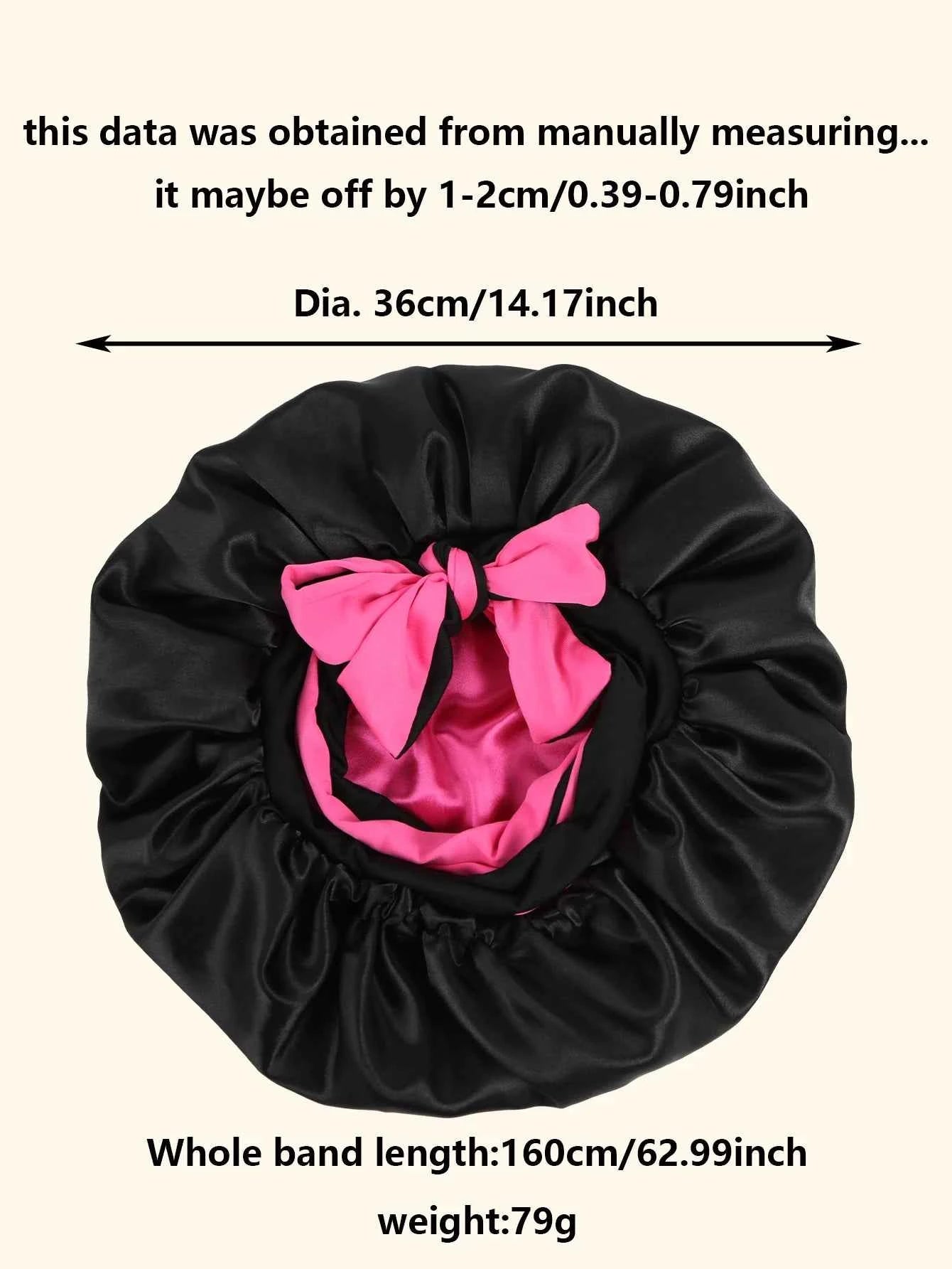 Unisex Smooth Solid Color Satin Sleep Cap with Butterfly Knot Hair Protection Comfortable Casual Beauty Sleep Accessory